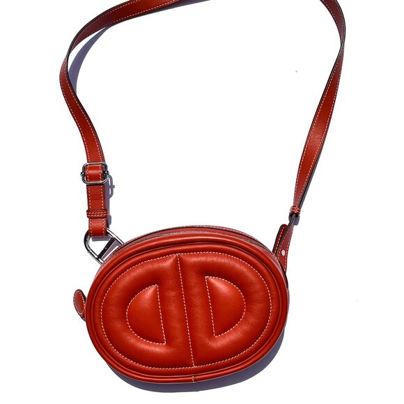 HERMES Terre Battue Orange Swift Leather In The Loop Waist Belt Bum Bag - Picture 15 of 16